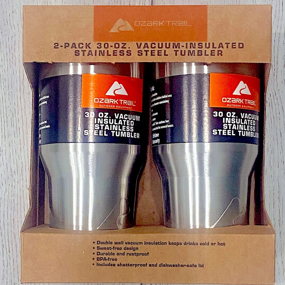 Ozark Trail Tumbler Set Of 2 30-Oz Vacuum-insulated Stainless Steel Tumblers